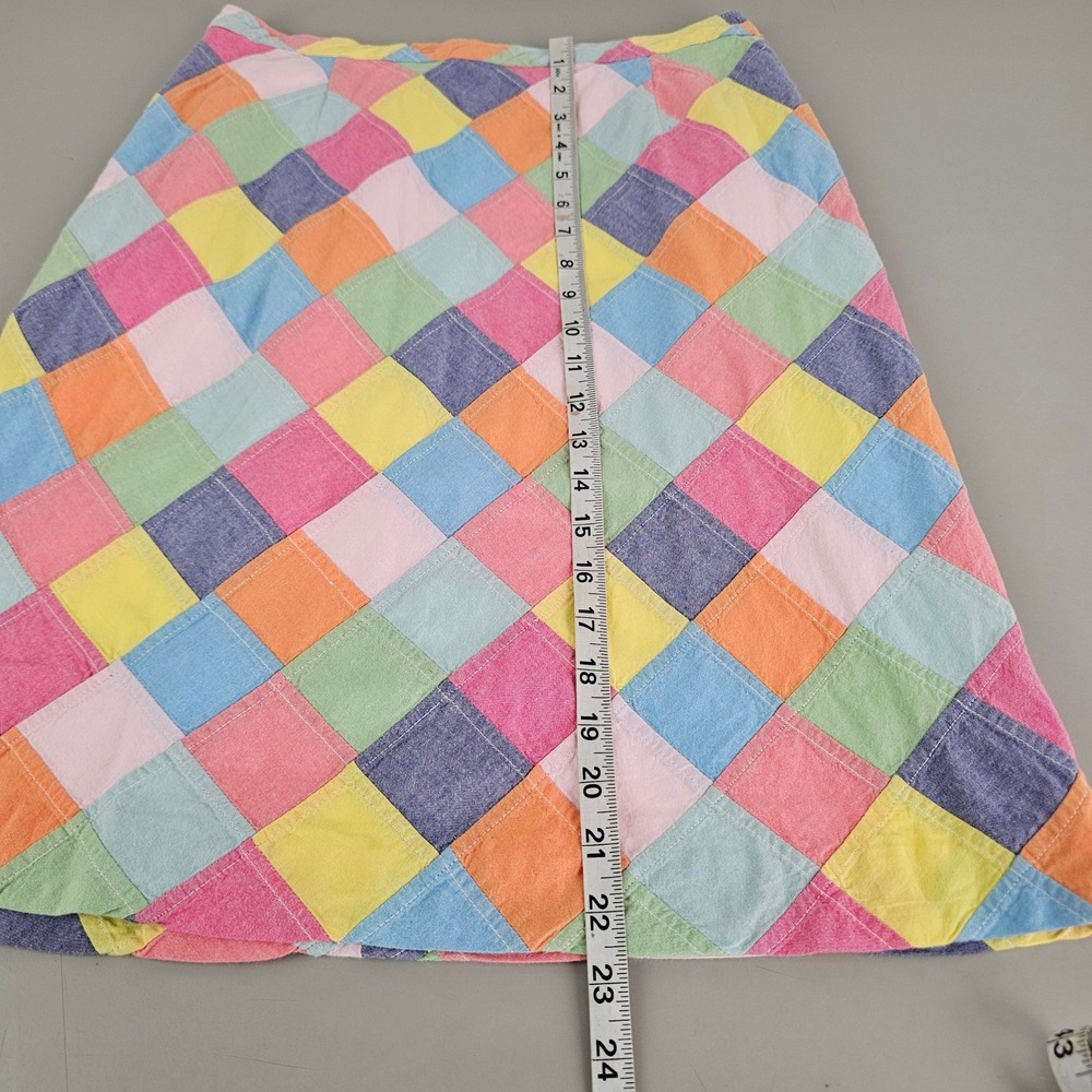 Brooks Brothers 346 Multi Color Patchwork Diamond Cotton Skirt Size 8 - Picture 5 of 7